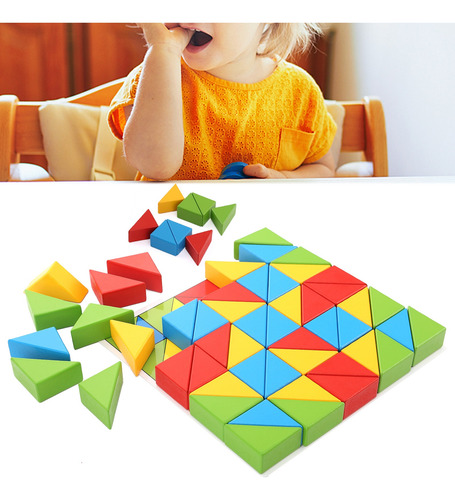 Bloques De Rompecabezas Triangulares De Madera Para Niños Pe