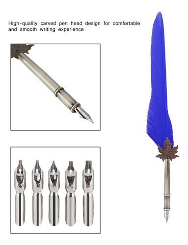 Caneta Dip Feather Pen Europeia Retro Quill Alloy Writing Ni