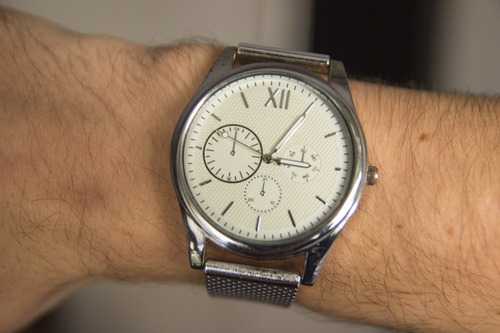 Reloj Mr Stark Hombre Plateado Negro Plastico Metalizado