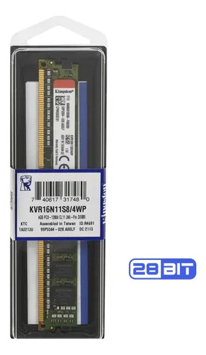 Memoria Ram Kingston 4gb Ddr3-1600 Pc3-12800 Kvr16n11s8-4wp
