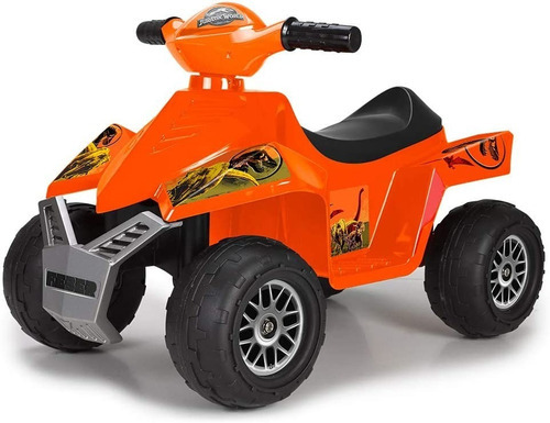 Montable Eléctrico Quad Racy Jurassic 6v De Feber Color Naranja