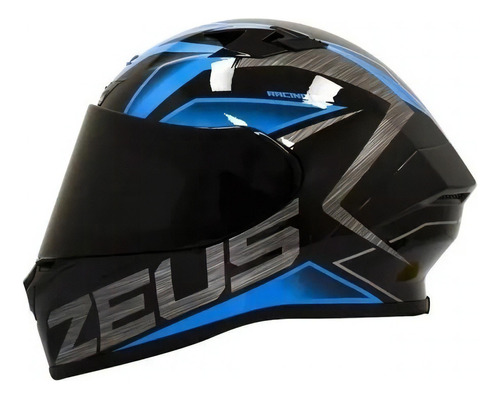 Casco Zeus 826 Glazed Negro Azul Visor Transparente Color Negro-azul Tamaño Del Casco Xl