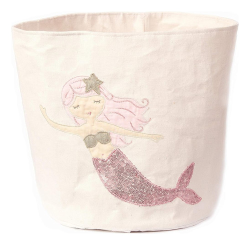 Mon Ami Mermaid Designer Linen Storage Bin, Kids Laundry Bas