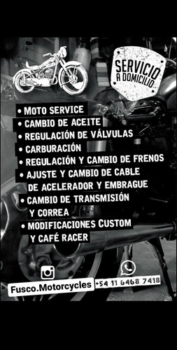 Imagen 2 de 5 de Mecánico Y Service De Motos A Domicilio Taller Móvil