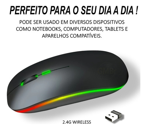 Mouse Sem Fio Bluetooth Recarregável