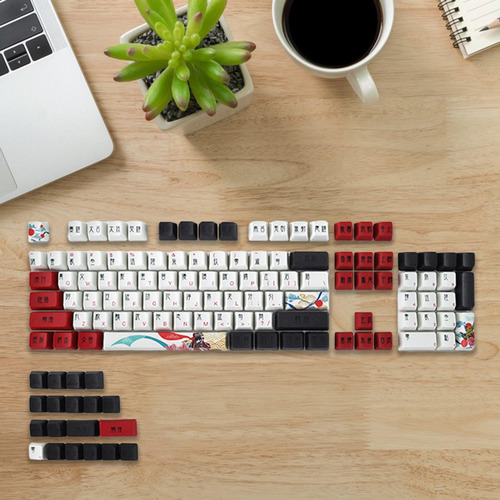 Kit De 123 Teclas Pbt Para Interruptores Cherry Mx Vermelho