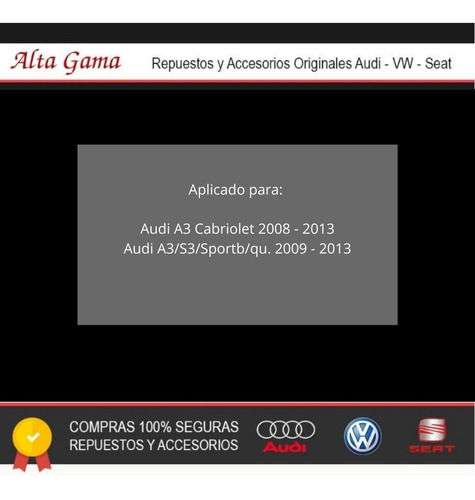 Imagen 8 de 10 de Guia Soporte Paragolpe Izq. Audi A3 2008 2013 Bapmic