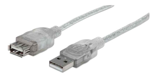 Cable De Extensión Usb Manhattan 340502, 480mbps 4.5m Plata