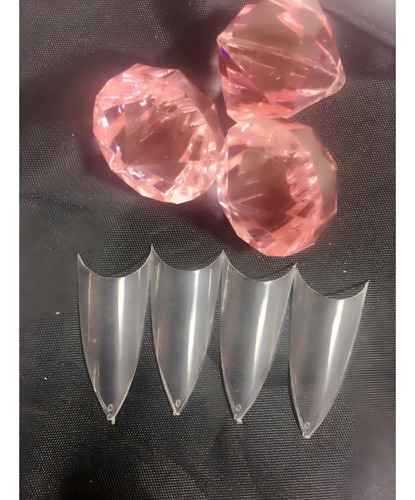 Uñas largas con tacón de aguja de 100 puntas, uñas de manicura, color natural, Acrigel