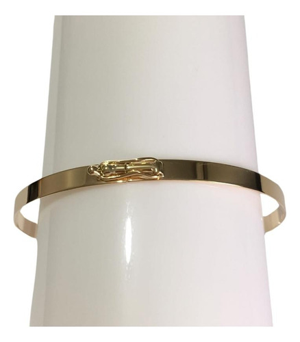 Pulseira Argola, Bracelete Algema Reta 8g Ouro 10k