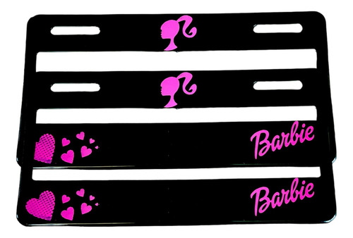 Par De Porta Placas Para Auto Y Camioneta Barbie Girl