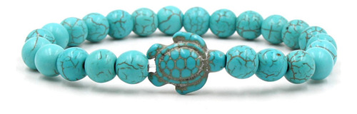 Brazalete Colgante En Forma De Tortuga Y Turquesa De Estilo