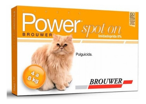 Pipeta Gatos Antipulgas Power Spot On Antiparasitaria 4 a 8 Kg