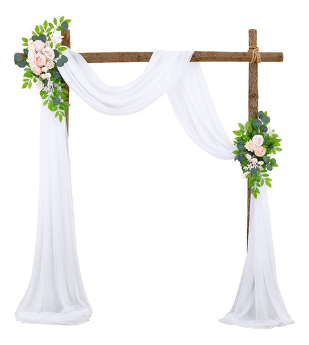 Netbro Tela Blanca Para Cubrir Arco Boda 2 Panel 28 X 19 Pie