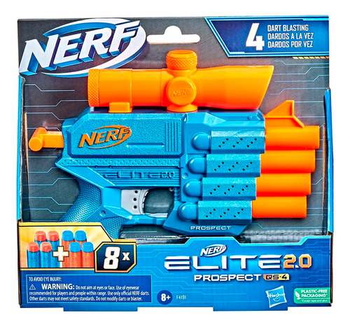 Pistola Lanza Dardos Nerf Elite 2.0 Prospect Qs-4 Hasbro