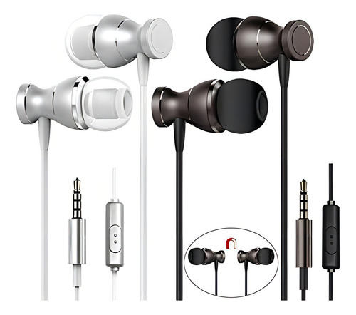 Dakuan 2 Paquetes De Auriculares Magnéticos Con Mando A Y De