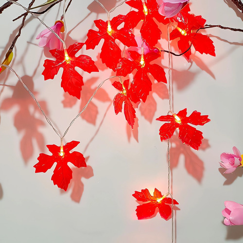 Simulação De Led Maple Leaf Lights String Battery Box Indoor