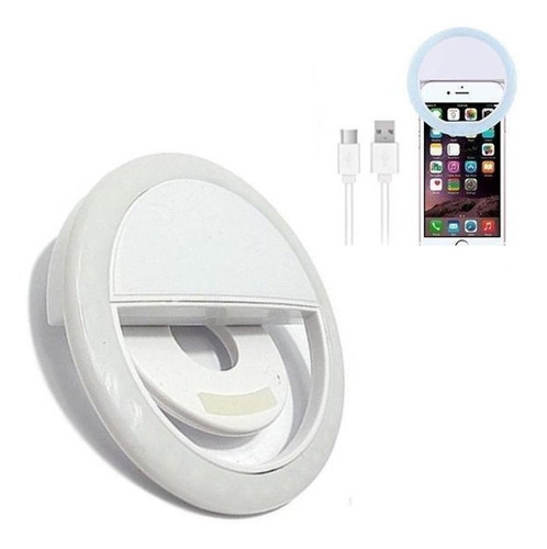 Imagen 1 de 5 de Aro Luz Led Selfie Ring Anillo Celular Tablet Recargable Usb