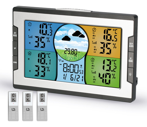 Reloj Digital De Advertencia De Temperatura Y Humedad Con Re