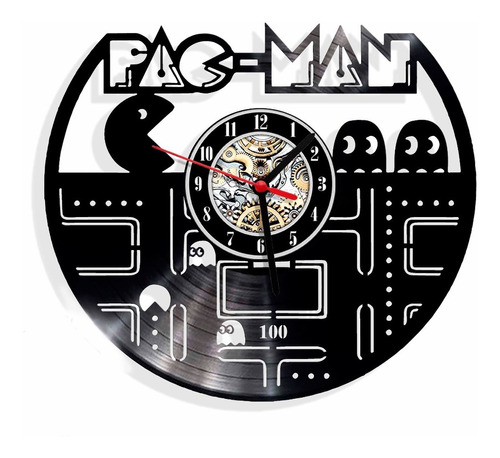Reloj De Pared En Disco Lp Compatible Con La Marca Pac-man