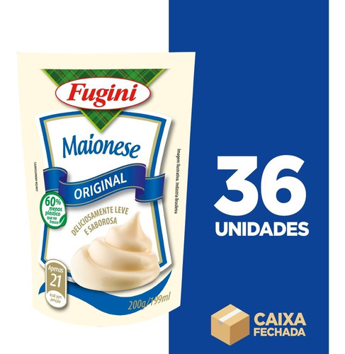 Maionese Tradicional Fugini Sachê - 36 Unidades De 200g