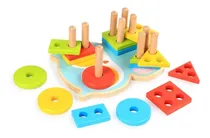 Comprar Juego De Madera Encastre Agujeritos - 16 Piezas - Didácticos