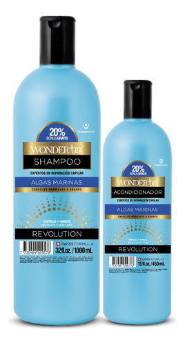  Shampoo Y Acondicionador Wonder Tex Revolution Algas Marinas