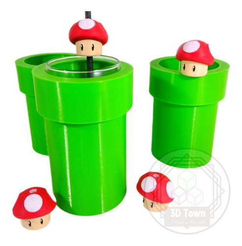 Imagen 2 de 6 de Mario Bros Vaso Para Pinta - Impreso En 3d
