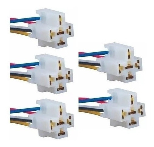 Kit 5 Tomadas Chicote Soquete Conector Plug Porta Relê