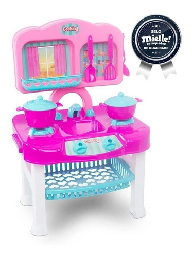 Estufa de cocina infantil Master Kuca con accesorios, color Mielle Pink