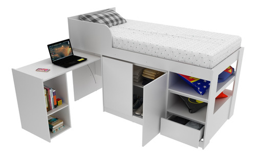 Cama Infantil Multifuncional - Escritorio + 2 Puertas - 8021