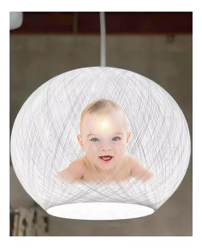 Lámpara Hilo Colgante Logo/foto Padre/niño/bebé 35cm Bl/nat