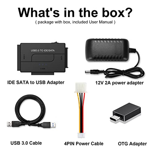 Adaptador De Disco Duro Sata/ide Usb 3.0, Convertidor D...