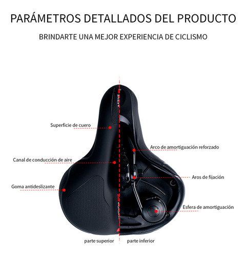 -de Asiento Bicicleta Sillín Cojín Suave Impermeable