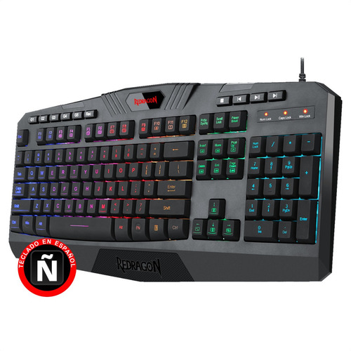 Imagen 2 de 8 de Teclado gamer Redragon Harpe Pro K503A RGB QWERTY español color negro con luz RGB