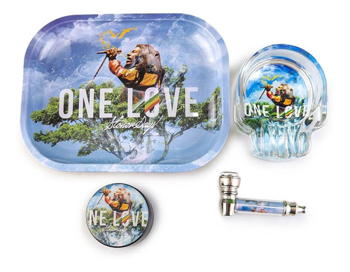 Kit Gift Premium Bob Marley (bandeja, Pipe, Dichavador E Cin