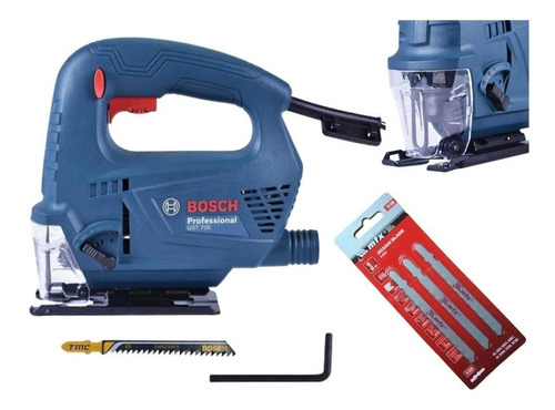 Serra Tico-tico 220v 500w Bosch Gst 700 + Kit Lâminas