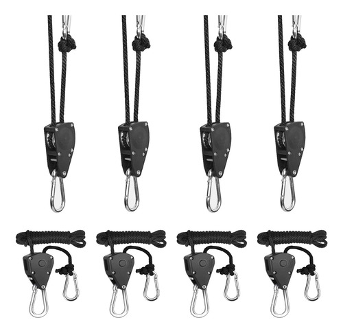 Colgador Ajustable Polley Heavy Trinquete Con Clip, 8 Piezas