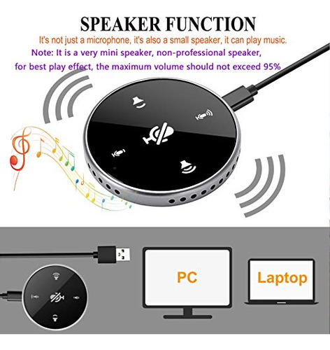 Micrófono De Conferencia Usb Mejorado Con Altavoz, Portátil