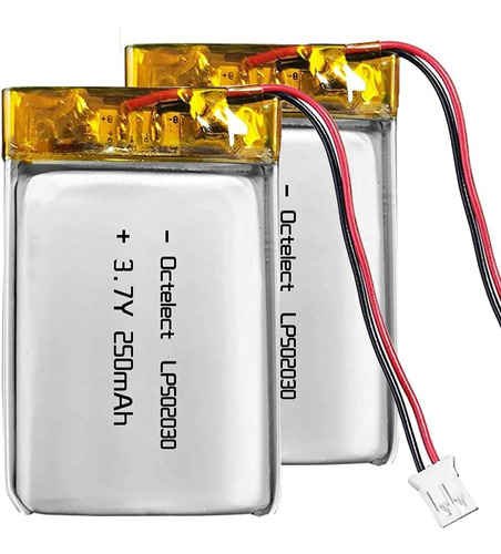 2pcs 3.7v Liion 502030 Battery 250mah Lipo Battery Rech...