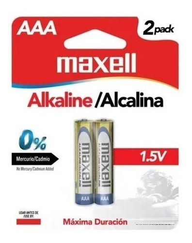 Par Bateria Pila Maxell Alcalina Aaa X2 1.5v Lr03 Duracion