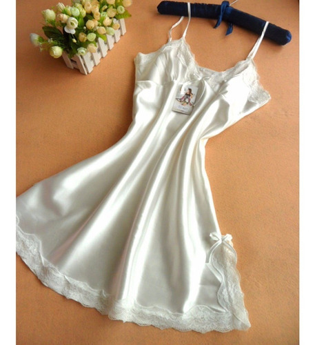 Pijama Batola Blanca Mujer Sexy Sensual Nightdress Noche