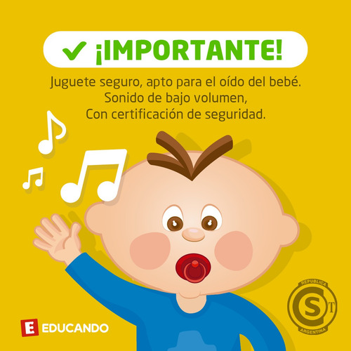 Imagen 7 de 10 de Sonajero Animales Hola 3134 Luz Musica Bebes Educando