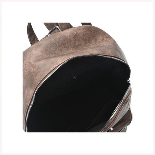 Mochila Dama Bolso Cartera Para Mujer Classic Skora Color Marrón Claro Diseño De La Tela Liso