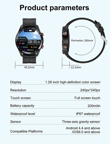Reloj Inteligente Hw20 Para Huawei Xiaomi Hombre Y Mujer+ecg