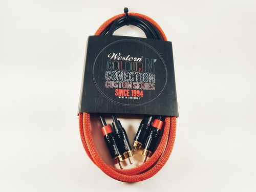Imagen 9 de 9 de Cable Audio 1,5m 2 Rca Entelado Dorado Western Rcax2o15