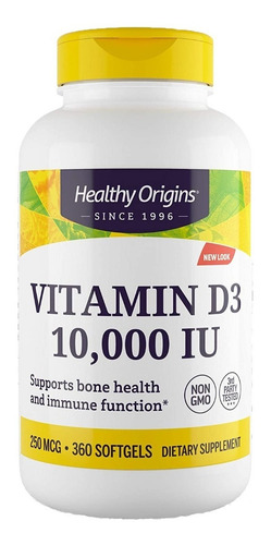 Vitamina D3 10,000ui 360 Softgels Healthy Origins Cod. 193