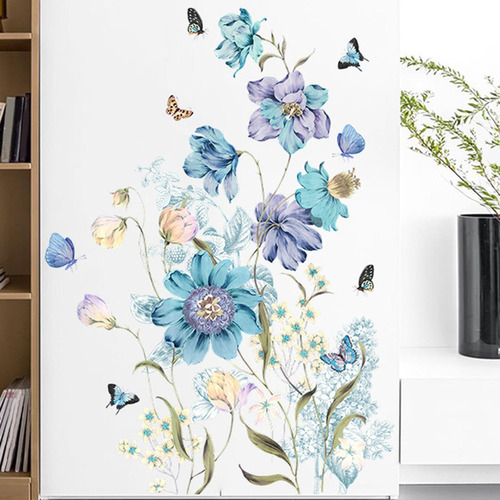 Calcomanías De Pared Con Diseño Floral, Decoración De