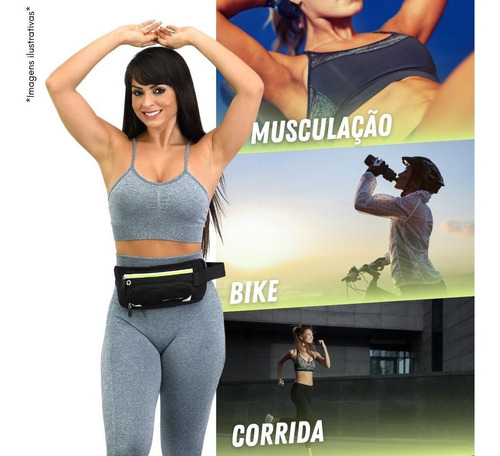 Imagem 5 de 7 de Pochete Para Treino De Acadêmia Com Porta Garrafa De Água