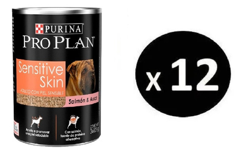 Imagen 1 de 1 de Pro Plan Sensitive Skin Adult Caja 12 Latas 368.5g